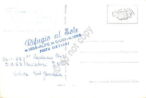 Cartolina Rifugio del Sole Alpe di Siusi verso Molignon Timbro … | Immagine Gallery 2