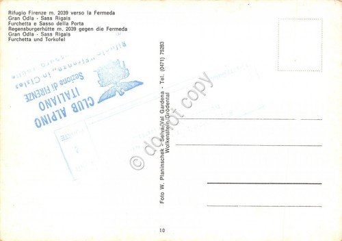 Cartolina Rifugio Firenze timbri al retro (Bolzano) | Immagine Gallery 2
