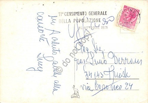 Cartolina Rifugio Fratelli Grego stella alpina 1971