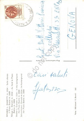 Cartolina Rifugio Gianetti Pizzo Badile