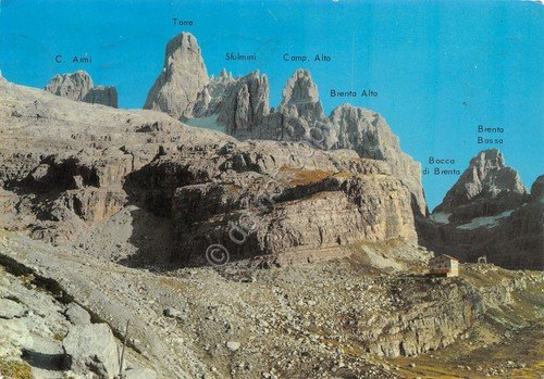 Cartolina Rifugio Maria Alberto ai Brentei timbro CAI 1973 | Immagine principale