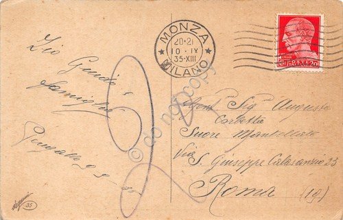 Cartolina rifugio montagne spedita da Peregallo a Roma illustrata 1935