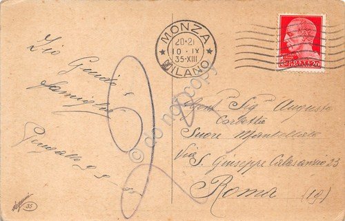 Cartolina rifugio montagne spedita da Peregallo a Roma illustrata 1935