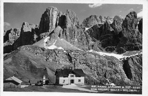 Cartolina Rifugio Passo Gardena Gruppo Sella (Bolzano)