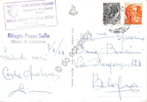 Cartolina Rifugio Passo Sella 1962 Foto Ghedina (Bolzano) | Immagine Gallery 2