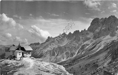 Cartolina Rifugio Peuss al Vajolet verso Coronelle Timbro Sat Cai … | Immagine principale