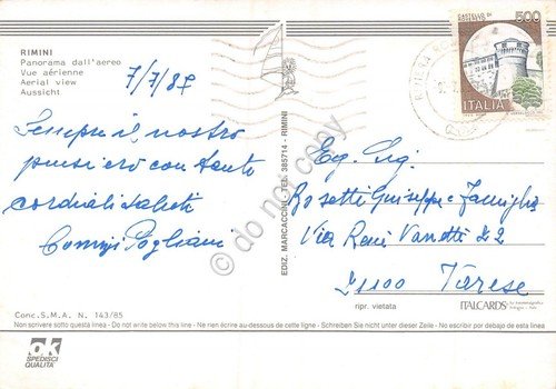 Cartolina Rimini Panorama aereo spiaggia con mongolfiere 1987 | Immagine Gallery 2