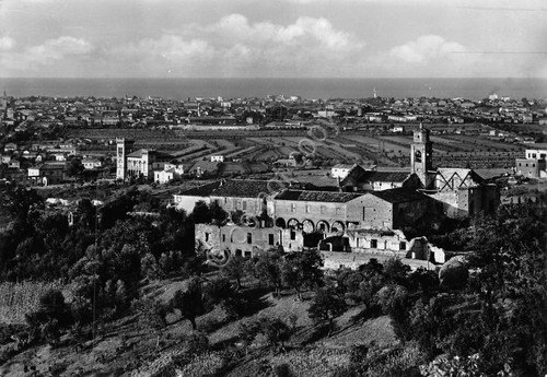 Cartolina Rimini Panorama e Convento di Covignano 1956 timbro Santuario … | Immagine principale