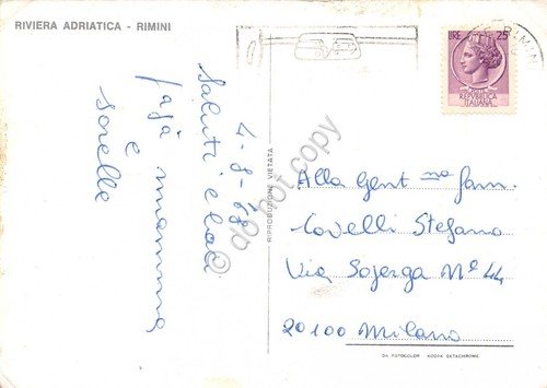 Cartolina Rimini panorama parziale spiaggia giardini 1968 | Immagine Gallery 2