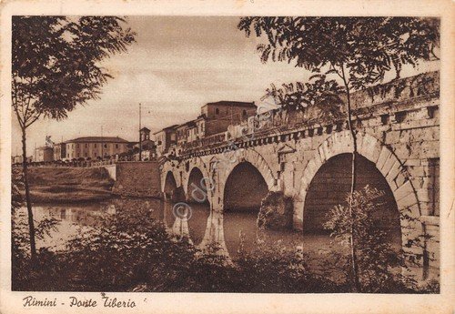 Cartolina Rimini Ponte Tiberio 1939