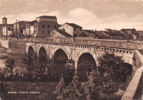 Cartolina Rimini Ponte Tiberio 1952 | Immagine principale