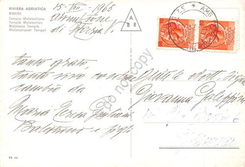 Cartolina Rimini Tempio Malatestiano 1965 | Immagine Gallery 2