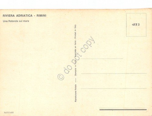 Cartolina Rimini una rotonda sul mare Ristorante Nettuno notturno