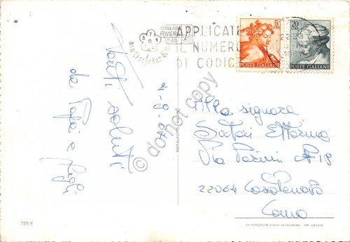 Cartolina Rimini Vedute 1967 timbro targhetta PT | Immagine Gallery 2