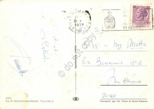 Cartolina Rimini Vedute barche timbro targhetta PT 1971 | Immagine Gallery 2