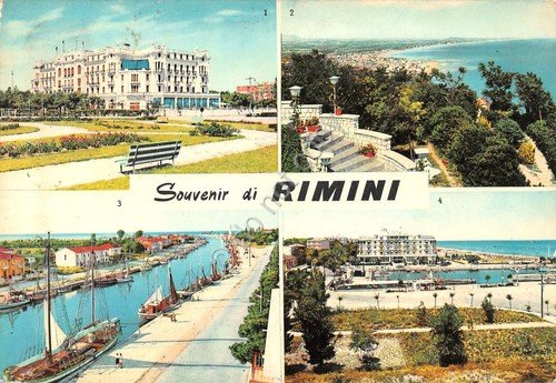 Cartolina Rimini vedute varie 1962 | Immagine principale