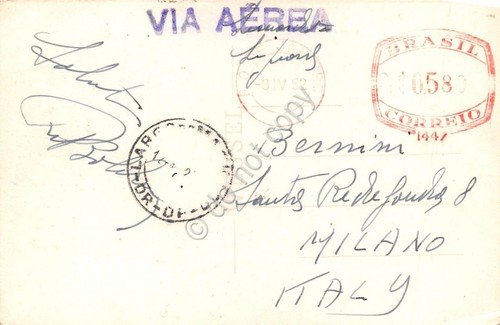 Cartolina Rio de Janeiro Flamengo Posta aerea 1952 | Immagine Gallery 2