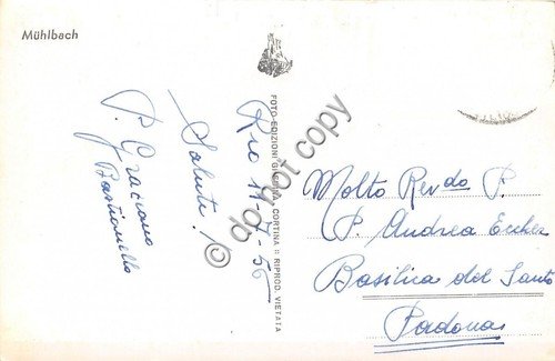 Cartolina Rio di Pusteria panorama 1956 Foto Ghedina