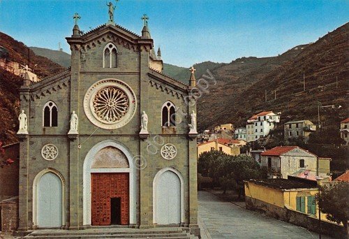 Cartolina Riomaggiore Chiesa San Giovanni Battista