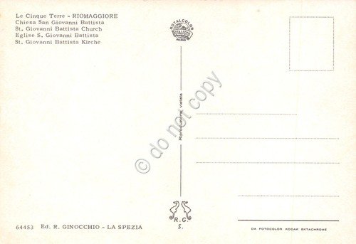 Cartolina Riomaggiore Chiesa San Giovanni Battista