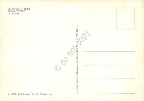 Cartolina Riomaggiore marina e case