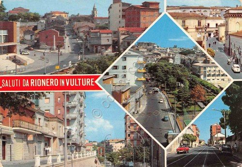 Cartolina Rionero in Volturne vedute varie grafica strade case anni … | Immagine principale