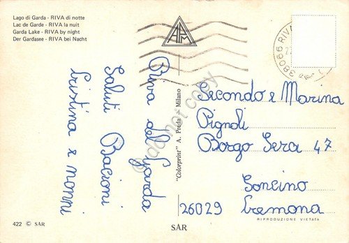 Cartolina Riva Lago di Garda Notturno Hotel Sole | Immagine Gallery 2