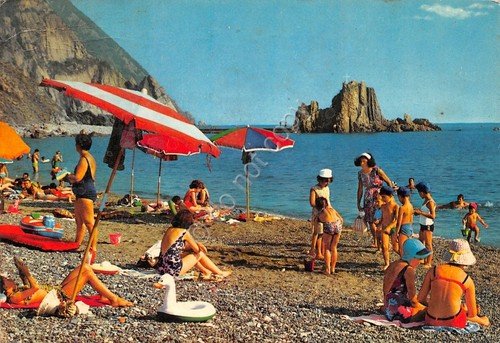 Cartolina Riva Trigoso - Spiaggia e scoglio Asseau - anni …
