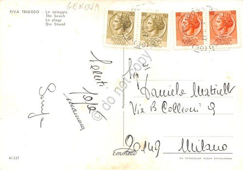 Cartolina Riva Trigoso spiaggia stabilimento bar 1977 | Immagine Gallery 2