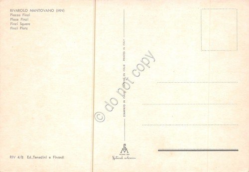Cartolina Rivarolo Mantovano Piazza Finzi bar tavolini