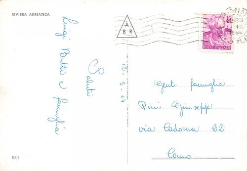 Cartolina Rivazzurra Vedutine Pin up 1964 (Rimini) | Immagine Gallery 2
