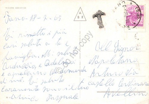 Cartolina Riviera Adriatica vedute mappa Pin up Tassata 1965 (Rimini)