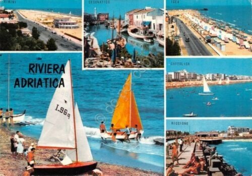 Cartolina Riviera Adriatica vedute varie timbro Colonia Sorriso (Forl“) | Immagine principale