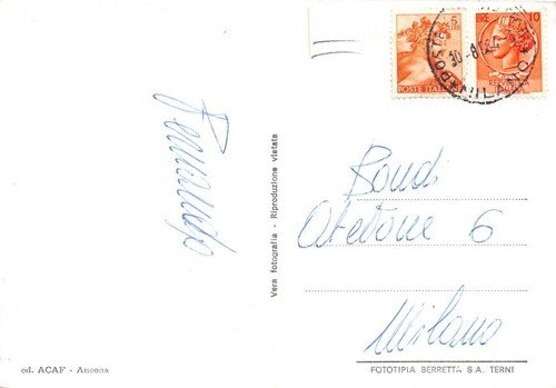 Cartolina Riviera del Conero Vedutine 1958