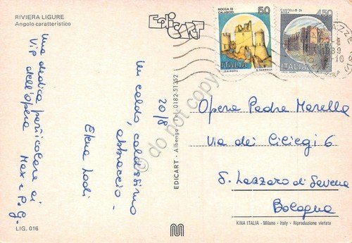 Cartolina Riviera Ligure angolo caratteristico 1989 | Immagine Gallery 2