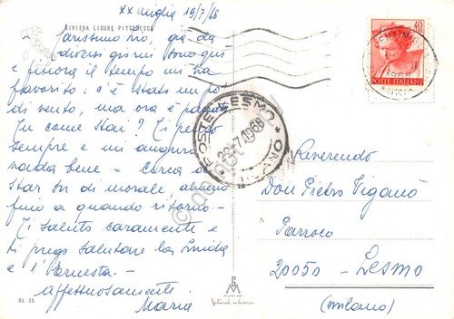 Cartolina Riviera Ligure angolo pittoresco animato 1968 | Immagine Gallery 2