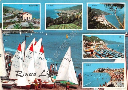 Cartolina Riviera Ligure di Ponente vedutine 1965 (Imperia)