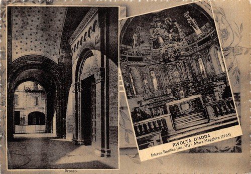 Cartolina Rivolta d'Adda Basilica Interno Altare Maggiore
