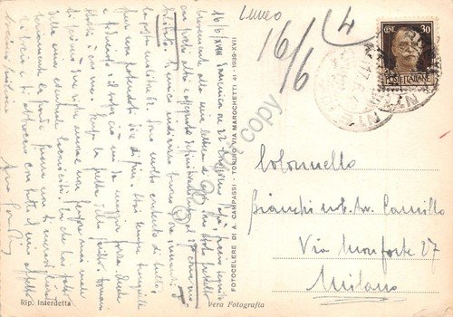 Cartolina Robilante Panorama anni '40 segni | Immagine Gallery 2