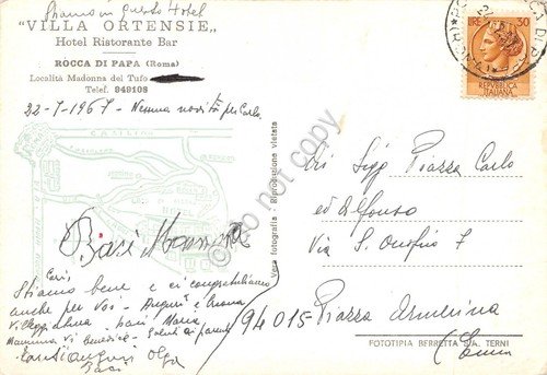 Cartolina Rocca di Papa Villa Ortensie Hotel 1967 | Immagine Gallery 2