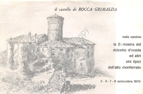 Cartolina Rocca Grimalda 2° Mostra dolcetto d'Ovada 1970 illustrata | Immagine principale