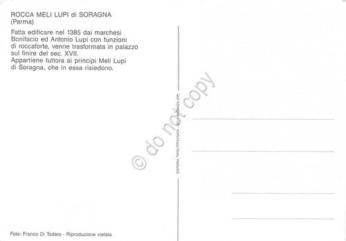 Cartolina Rocca Meli Lupi di Soragna Parma