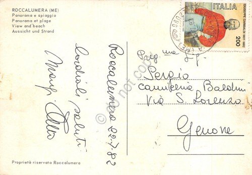 Cartolina Roccalumera Panorama e spiaggia 1982 | Immagine Gallery 2