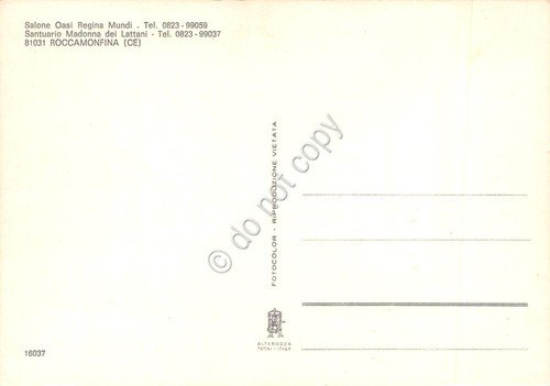 Cartolina Roccamonfina Santuario Madonna dei Lattani Salone Oasi anni '80 | Immagine Gallery 2