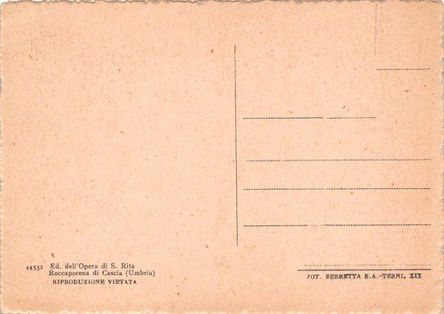 Cartolina Roccaporena di Cascia Villaggio Santa Rita Arch. Della Piana