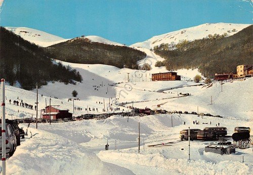 Cartolina Roccaraso Pian Aremogna campi si sci 1971