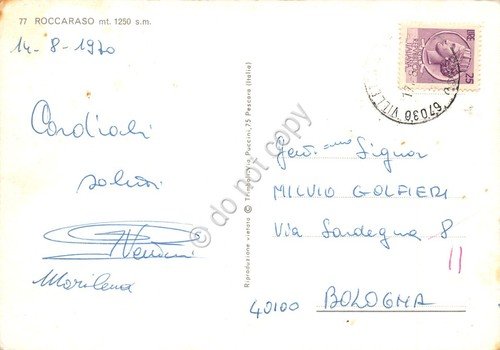 Cartolina Roccaraso strada di paese bar case1970 | Immagine Gallery 2