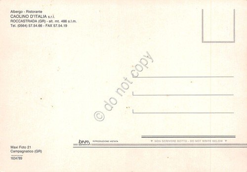 Cartolina Roccastrada Ristorante Caolino d'Italia vedute varie anni '80