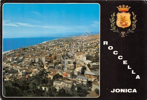 Cartolina Roccella Jonica panorama dall'alto