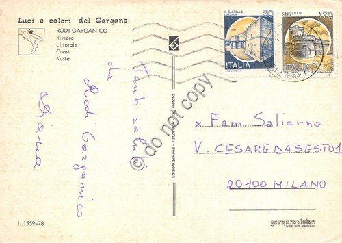 Cartolina Rodi Garganico Litorale